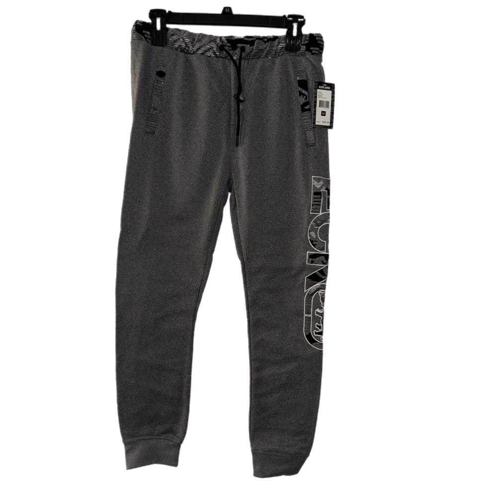 Ecko Unltd Men's Sweatpants Embroidered Vertical Logo Fleece Jogger in Grey - Picture 2 of 6